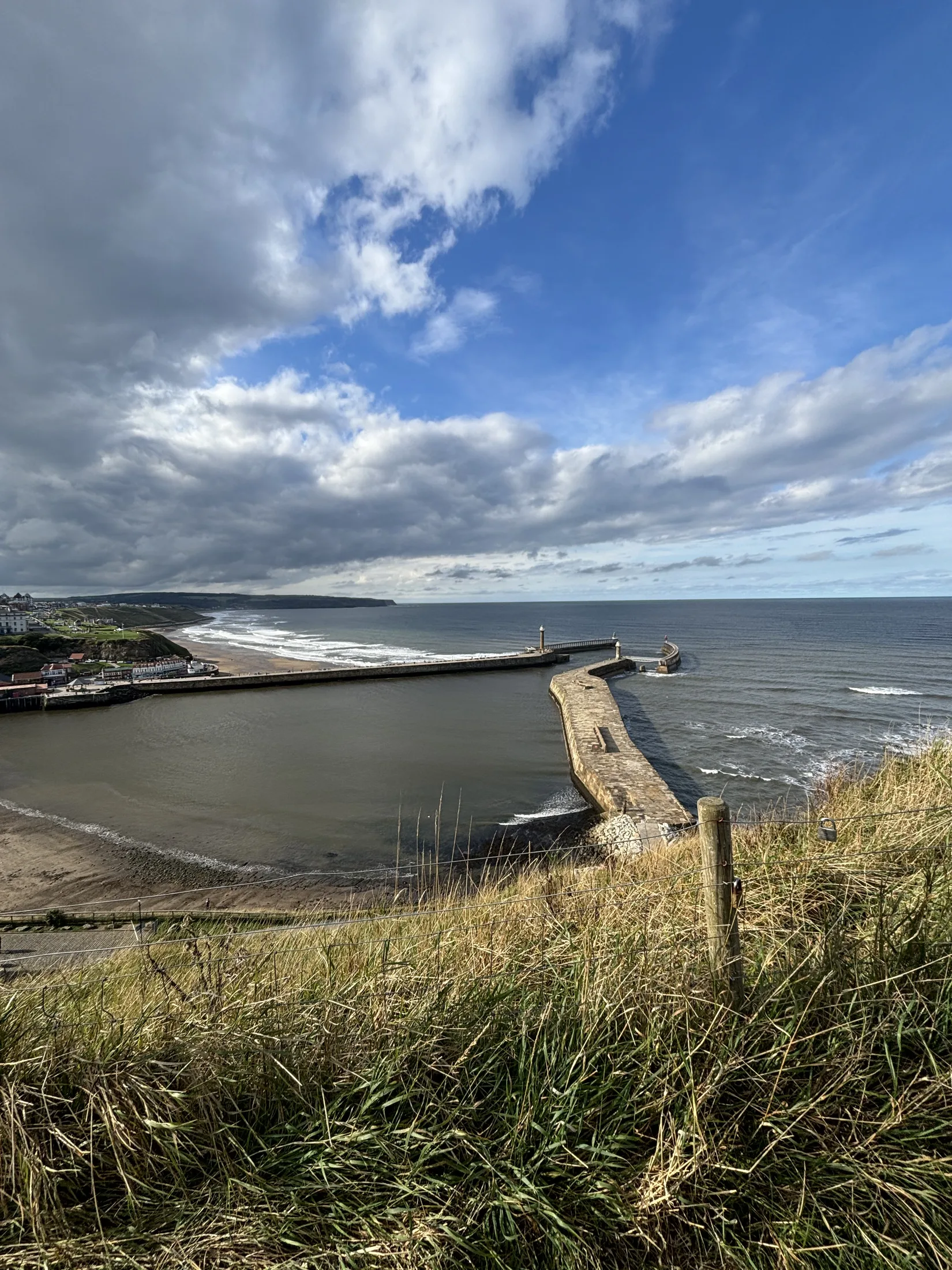 A view over the rooftops of Whitby on the Yorkshire coast
